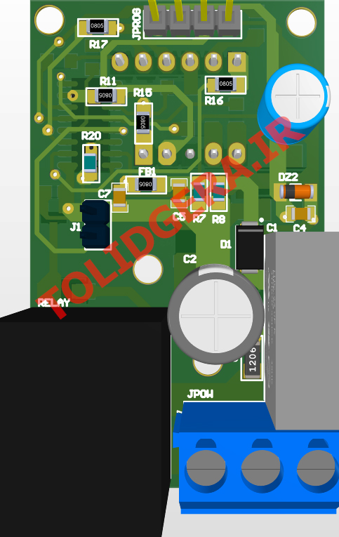 فایل شماتیک و pcb و کد میکرو محافظ برق دیجیتال 2